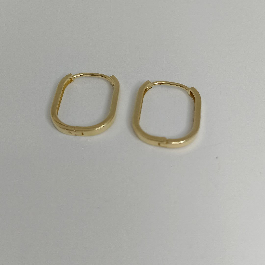 ARETES ARRACADAS RECTANGULAR 14K 2.4 GR HR 04 (NUEVO)