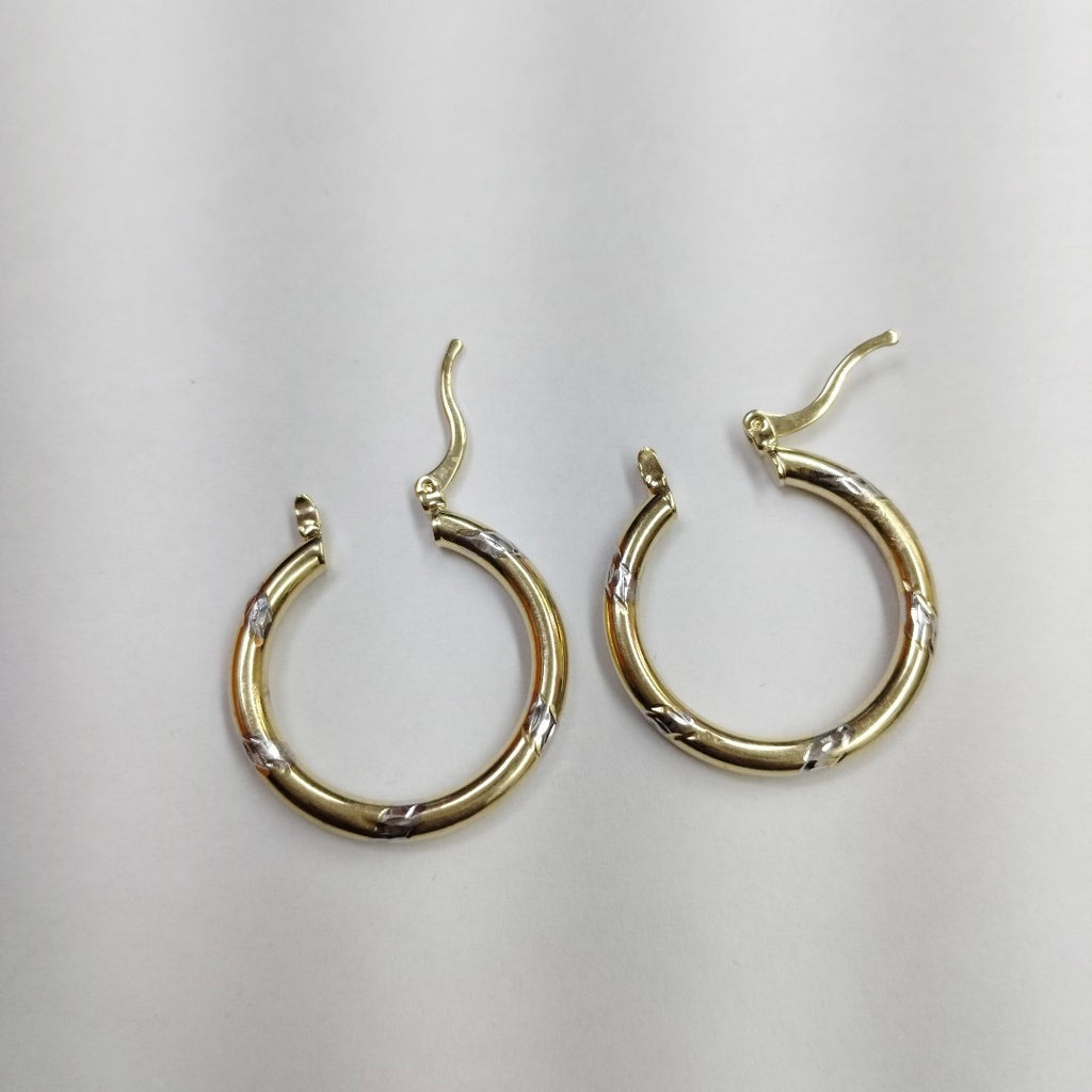 ARETES ARRACADAS MARTILLADA COMB 14K 2 GR ET 10 (NUEVO)