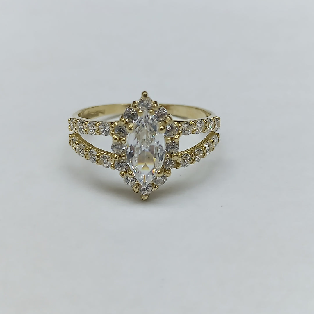 ANILLO PIEDRA OVALO 14K 6.5 TALLA 2.1 GR ADP 69 (NUEVO)