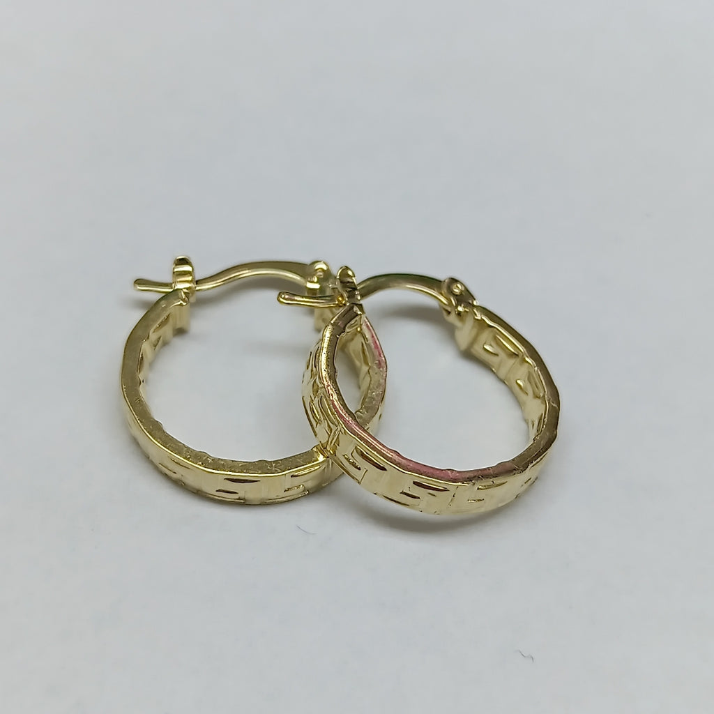 ARETES ARRACADAS CON GRECAS 14K 1.8 GR ETRE 04 (NUEVO)