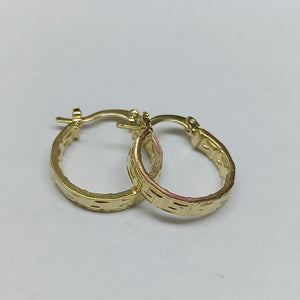ARETES ARRACADAS CON GRECAS 14K 1.8 GR ETRE 04 (NUEVO)