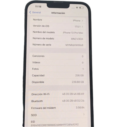 CELULAR APPLE IPHONE 13 PRO MAX A2641 (SEMINUEVO)