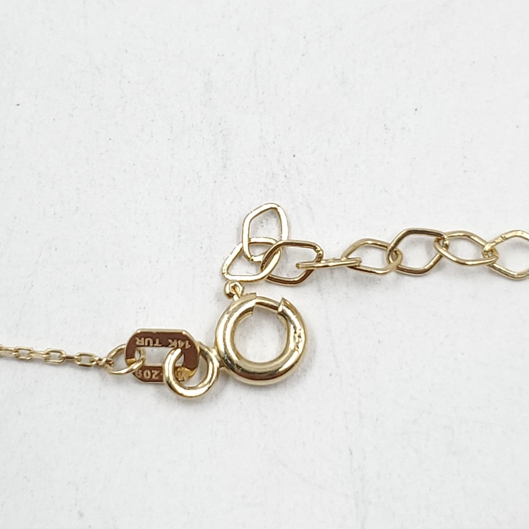 Pulsera para Dama Oro amarillo 14 K 1.2 gr Tejido Especial &quot;Ojo turco&quot; con Sinteticas color negro (nuevo)