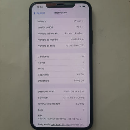 CELULAR APPLE IPHONE 11 PRO MAX A2161 (SEMINUEVO)