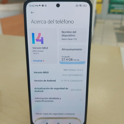 CELULAR XIAOMI REDMI NOTE 12S 2303ERA42L (2023) 256 GB 8 GB RAM (SEMINUEVO)