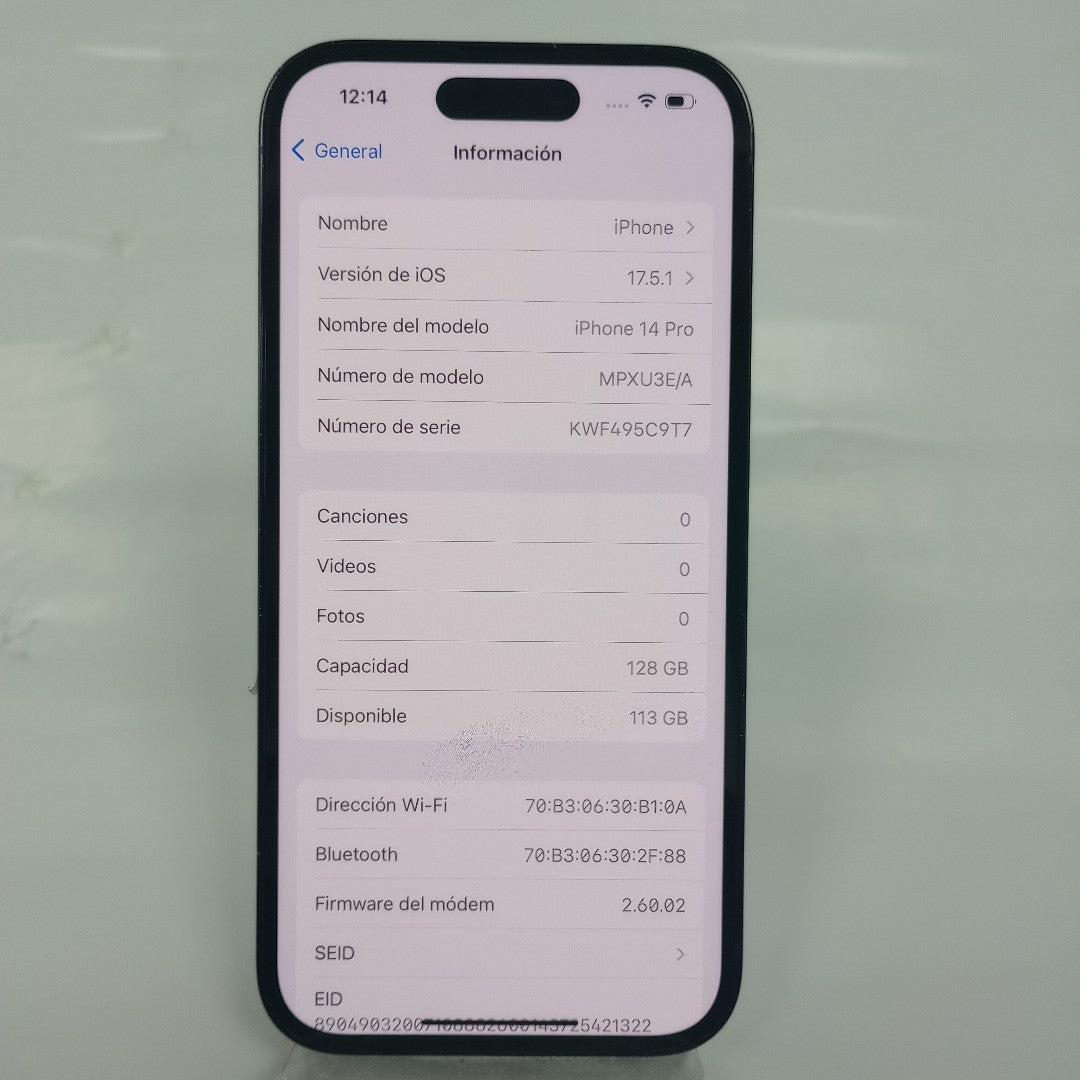 CELULAR APPLE IPHONE 14 PRO A2889 128 GB 6 GB RAM (SEMINUEVO)