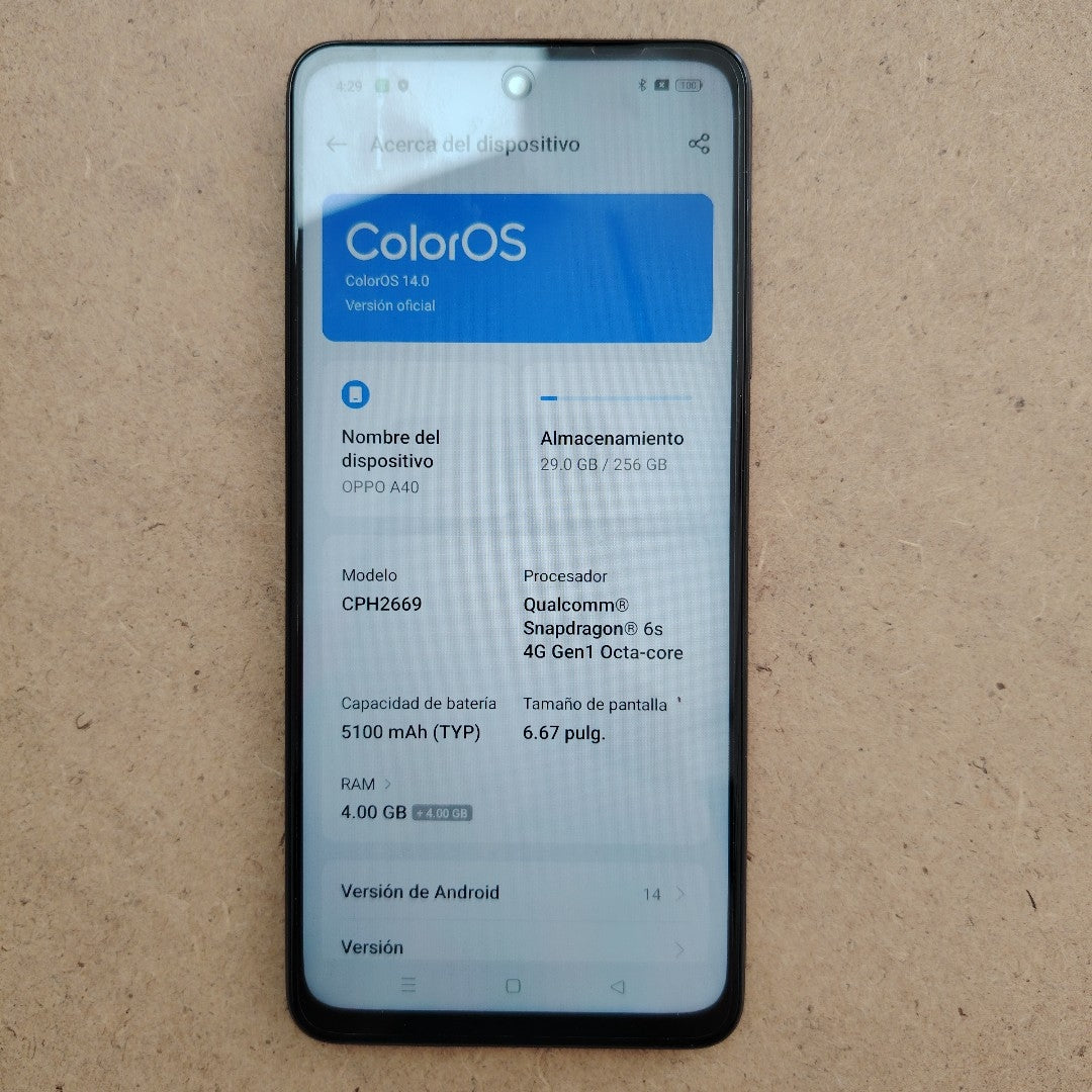 CELULAR OPPO  A40 CPH2669 (2024) 256 GB 4 GB RAM (SEMINUEVO)