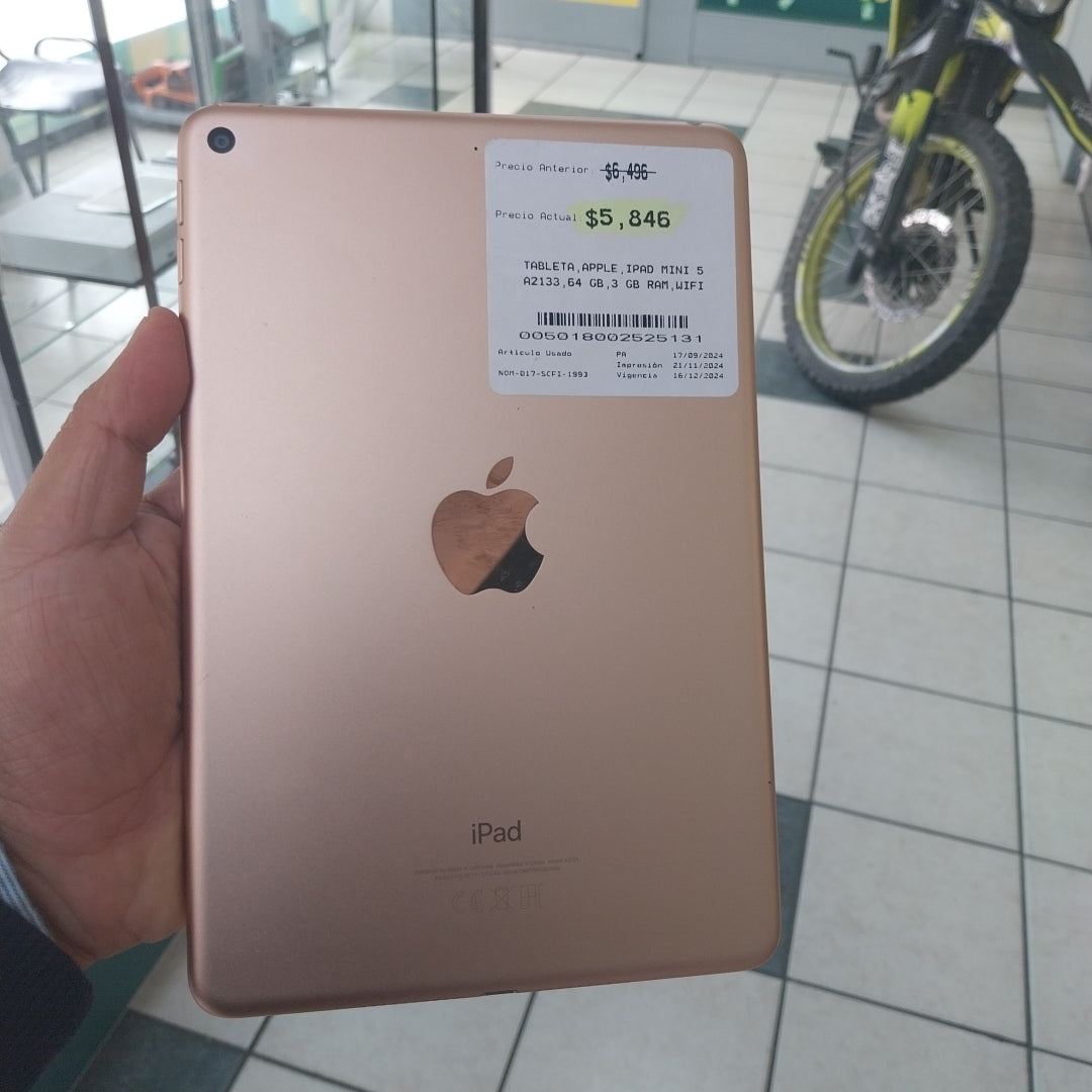 TABLETA APPLE IPAD MINI 5 A2133 64 GB 3 GB RAM (SEMINUEVO)