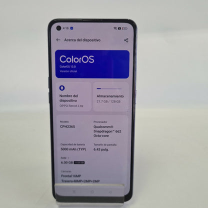 CELULAR OPPO  RENO6 LITE CPH2365 128 GB 6 GB RAM (SEMINUEVO)