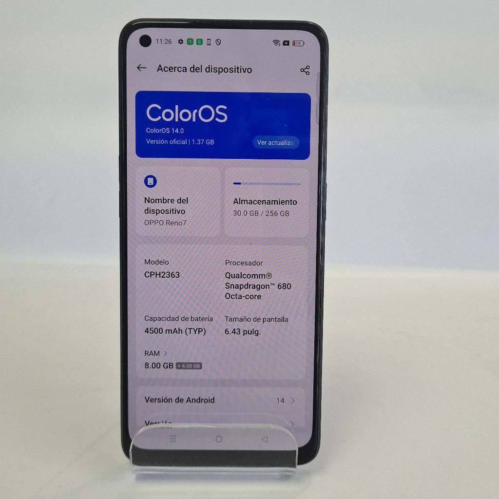 CELULAR OPPO  RENO7 CPH2363 (2022) 256 GB 8 GB RAM (SEMINUEVO)