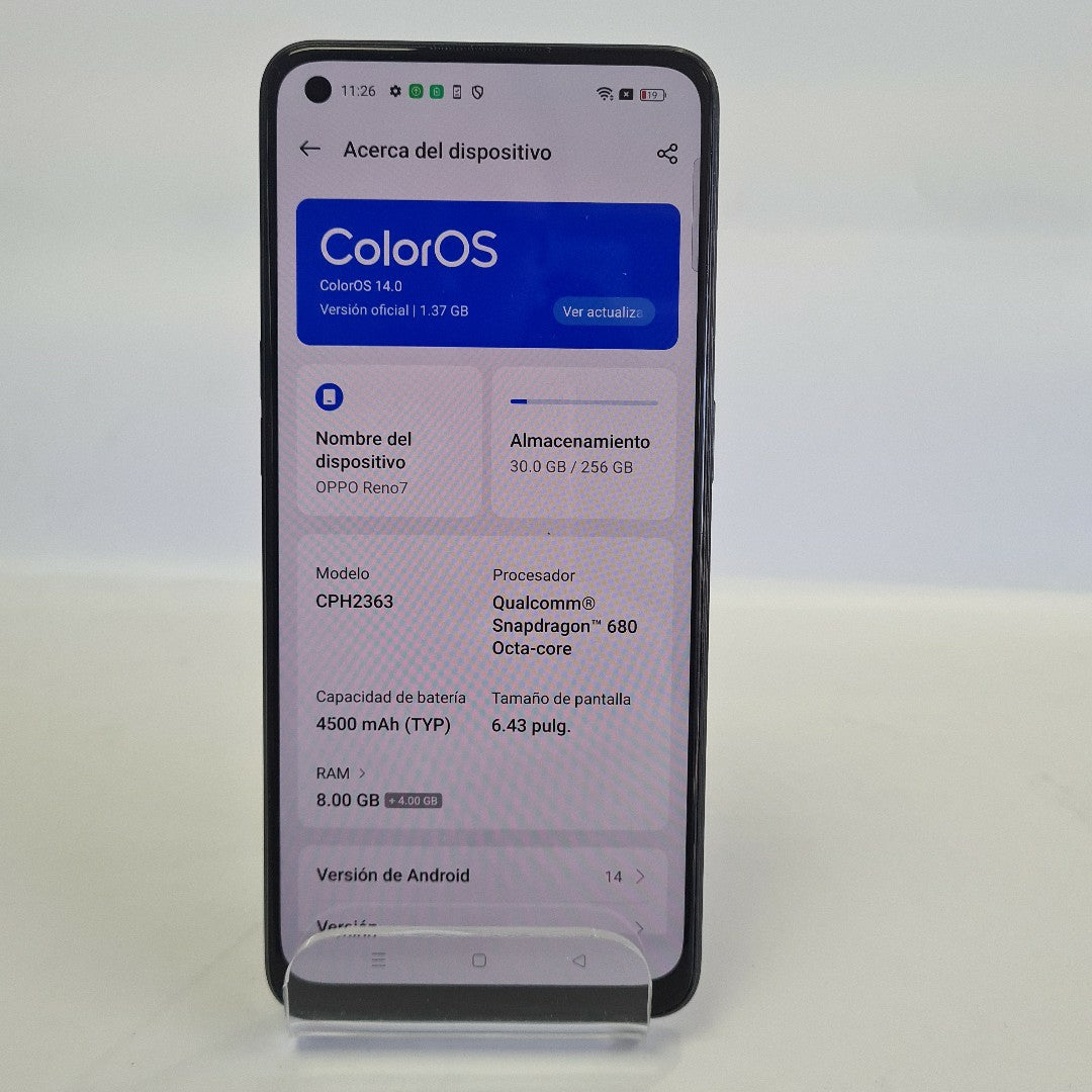 CELULAR OPPO  RENO7 CPH2363 (2022) 256 GB 8 GB RAM (SEMINUEVO)