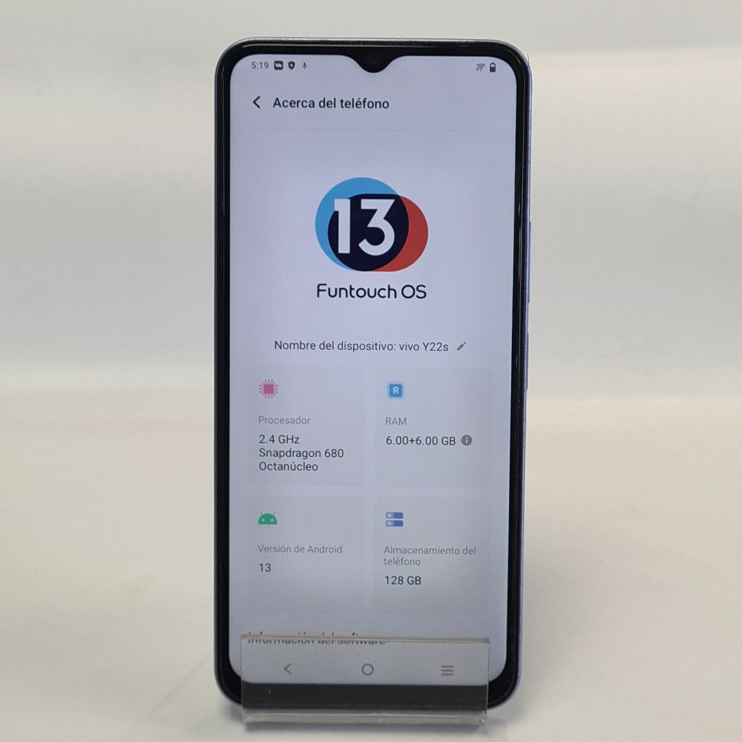 CELULAR VIVO Y22S V2206 128 GB 6 GB RAM (SEMINUEVO)