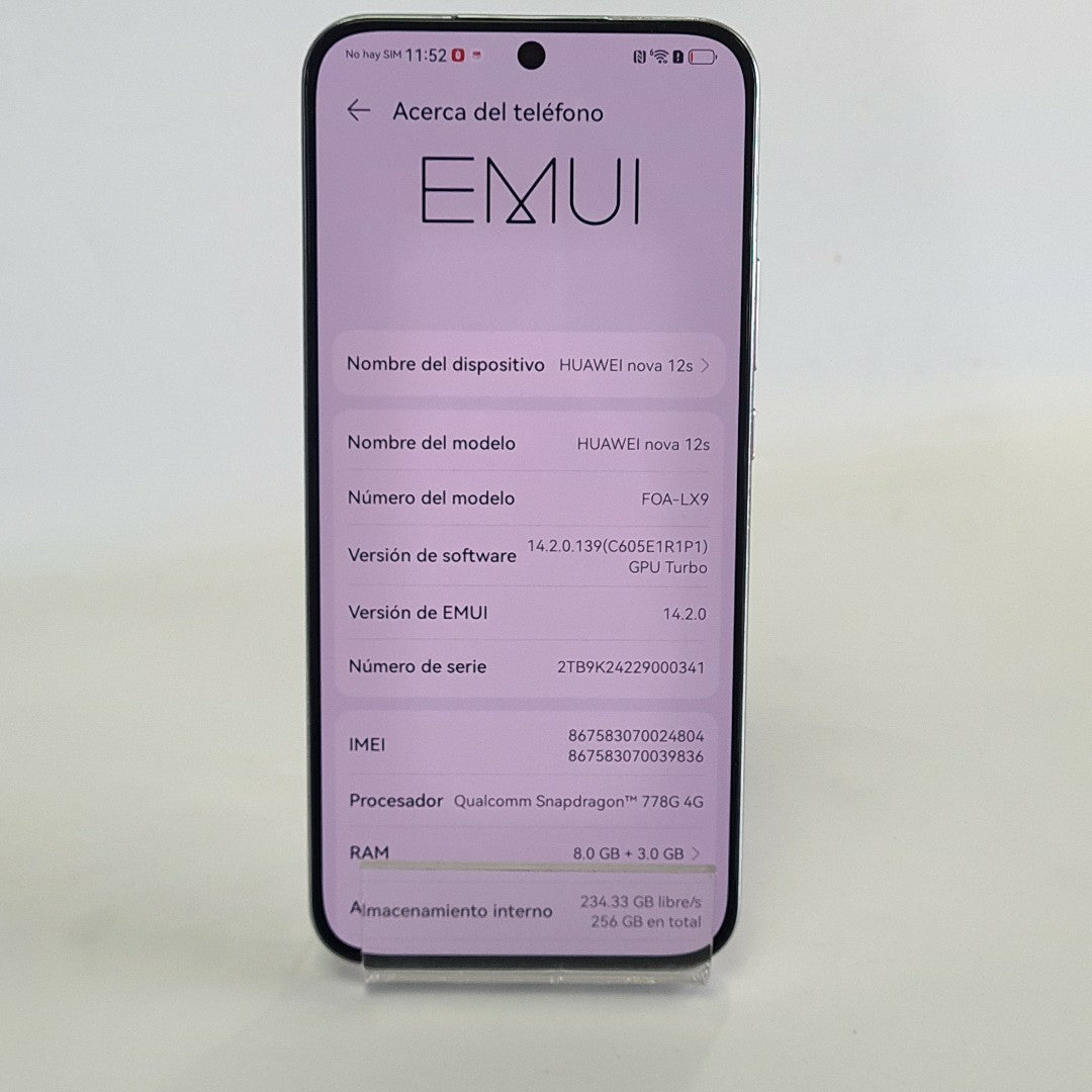 CELULAR HUAWEI NOVA 12S FOA-LX9 (2024) 256 GB 8 GB RAM (SEMINUEVO)