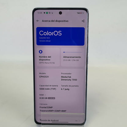 CELULAR OPPO  RENO10 5G CPH2531 (2023) 256 GB 8 GB RAM (SEMINUEVO)