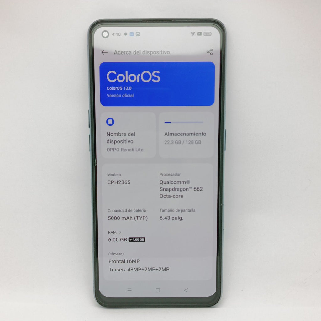 CELULAR OPPO  RENO6 LITE CPH2365 128 GB 6 GB RAM (SEMINUEVO)