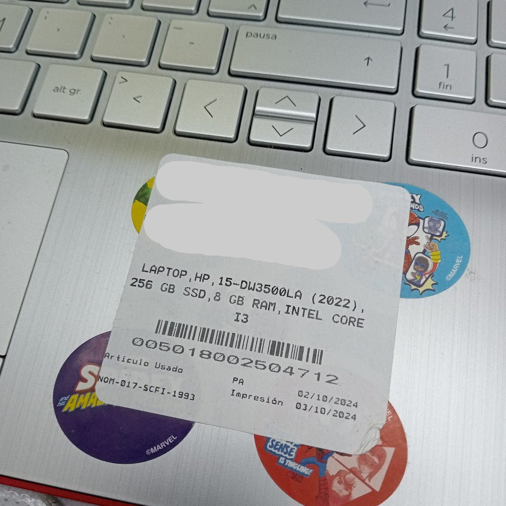 LAPTOP HP 15-DW3500LA (2022) 256 GB SSD 8 GB RAM (SEMINUEVO)