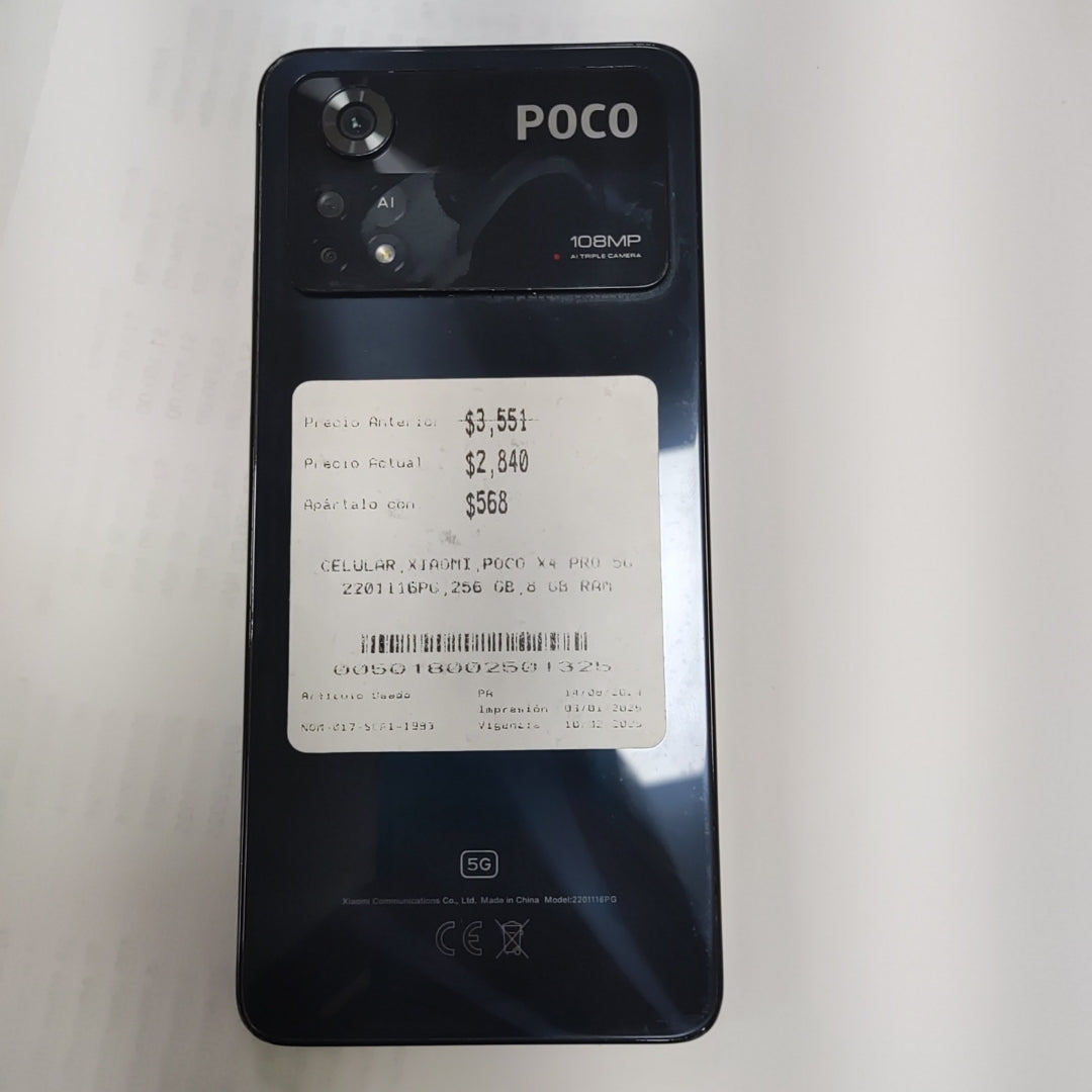 CELULAR XIAOMI POCO X4 PRO 5G 2201116PG 256 GB 8 GB RAM (SEMINUEVO)