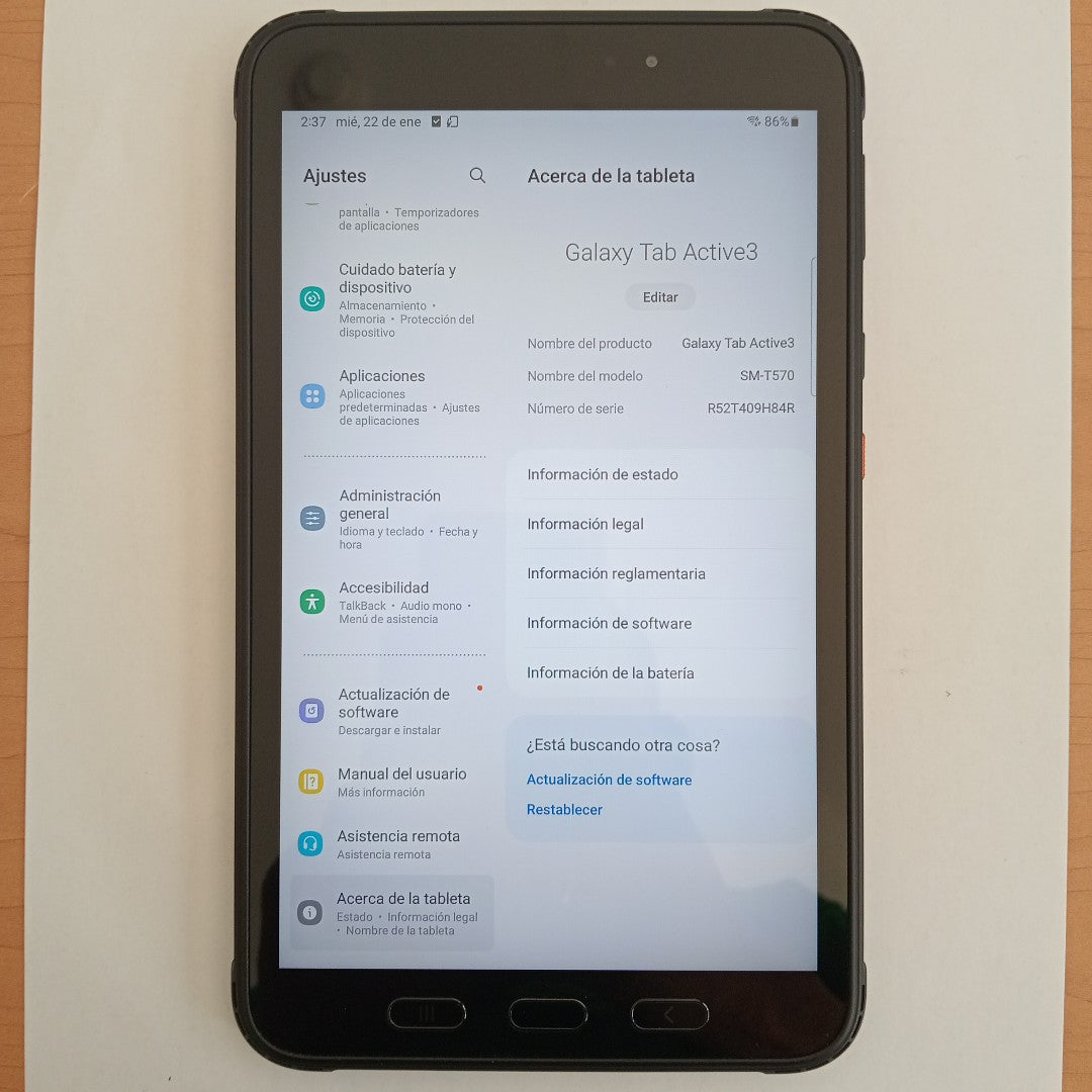 TABLETA SAMSUNG GALAXY TAB ACTIVE 3 SM-T570 64 GB 4 GB RAM (SEMINUEVO)