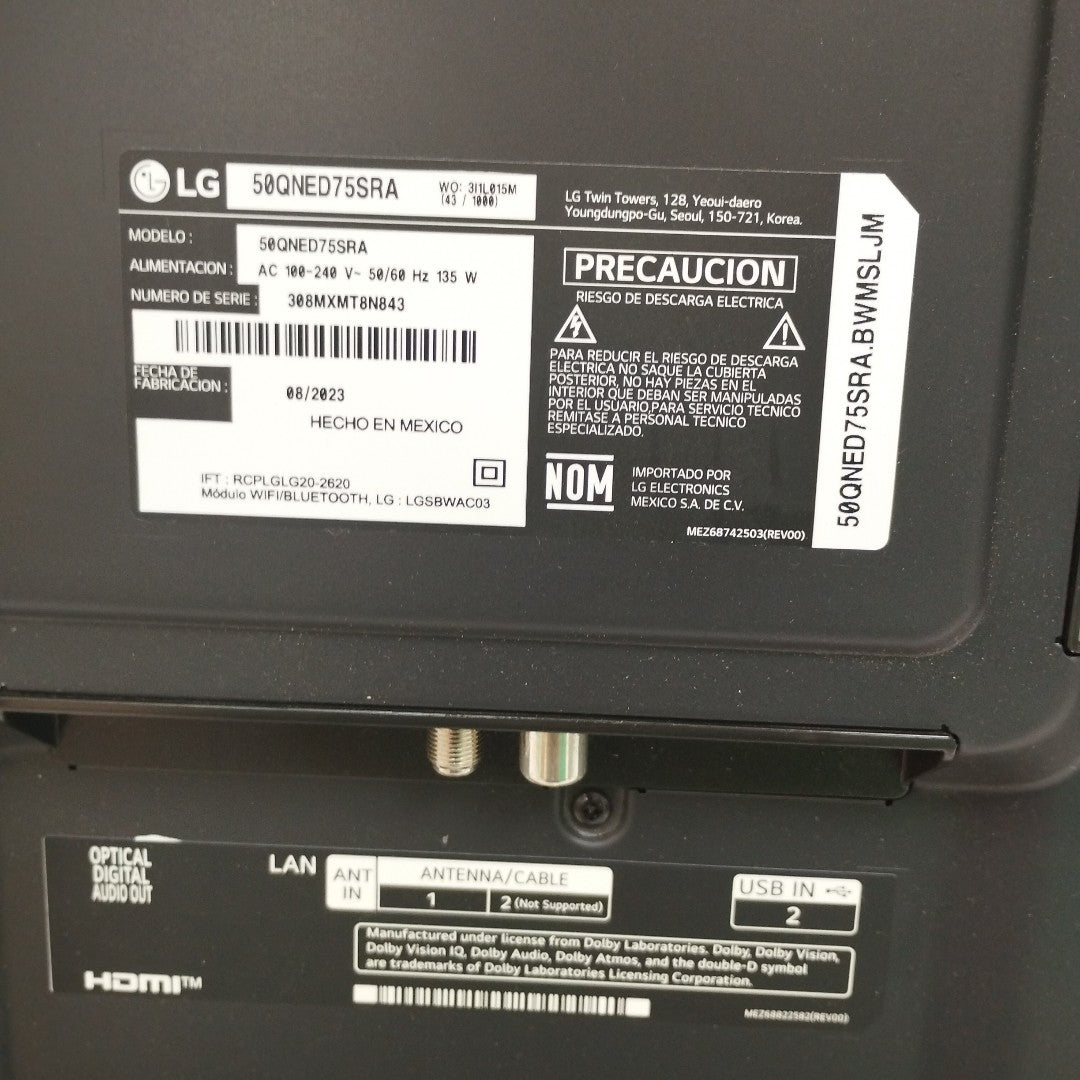 PANTALLA LG 50QNED75SRA (2023) 50&quot; QNED 4K (SEMINUEVO)