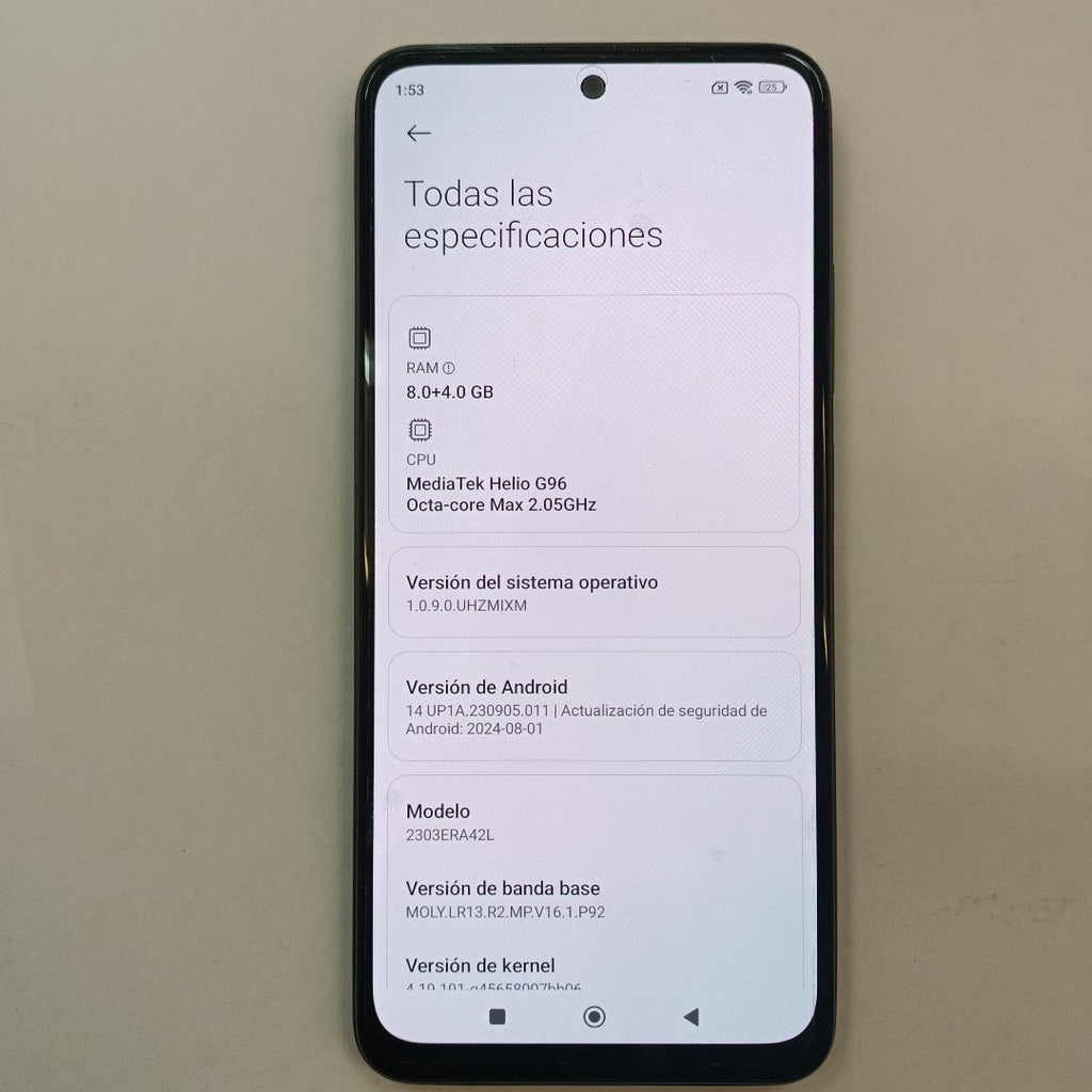 CELULAR XIAOMI REDMI NOTE 12S 2303ERA42L (2023) 256 GB 8 GB RAM (SEMINUEVO)