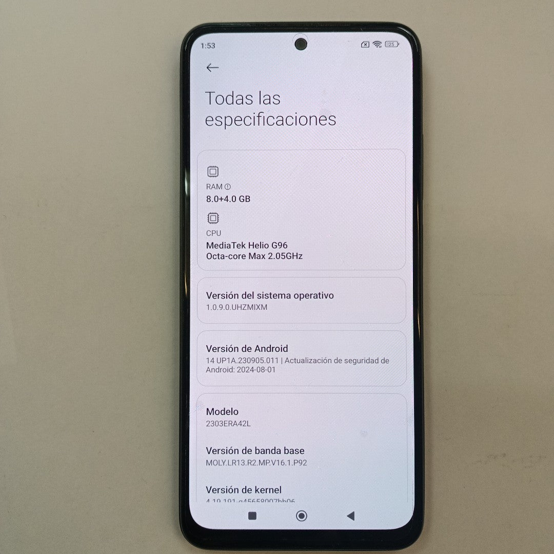 CELULAR XIAOMI REDMI NOTE 12S 2303ERA42L (2023) 256 GB 8 GB RAM (SEMINUEVO)