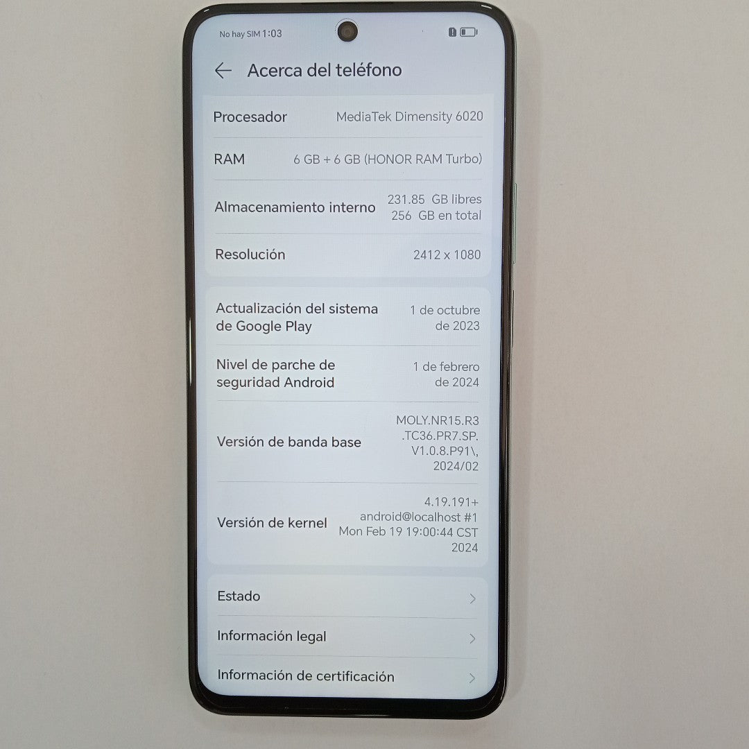 CELULAR HONOR 90 SMART CLK-NX3 (2024) 256 GB 6 GB RAM (SEMINUEVO)