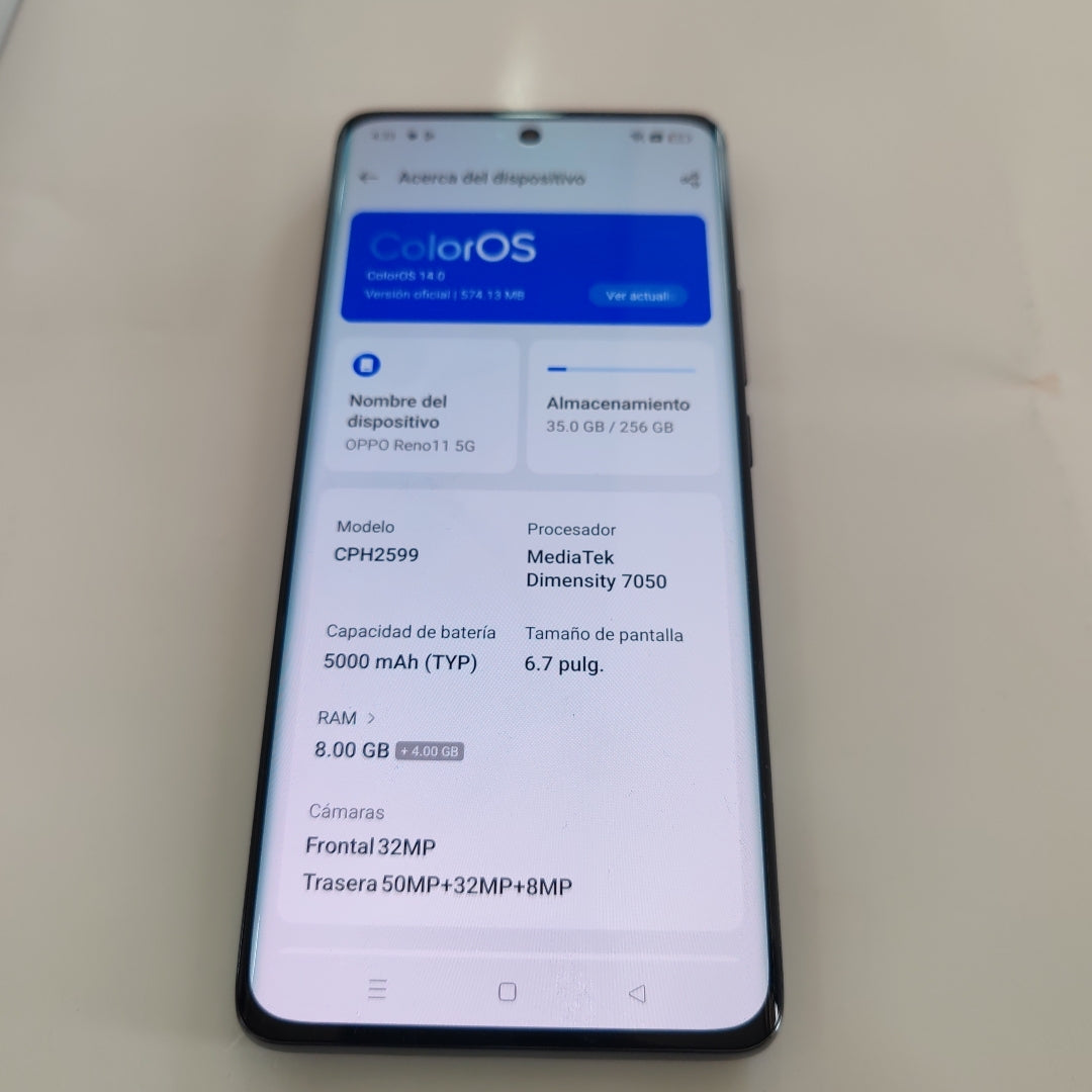 CELULAR OPPO  RENO11 5G CPH2599 (2024) 256 GB 8 GB RAM (SEMINUEVO)