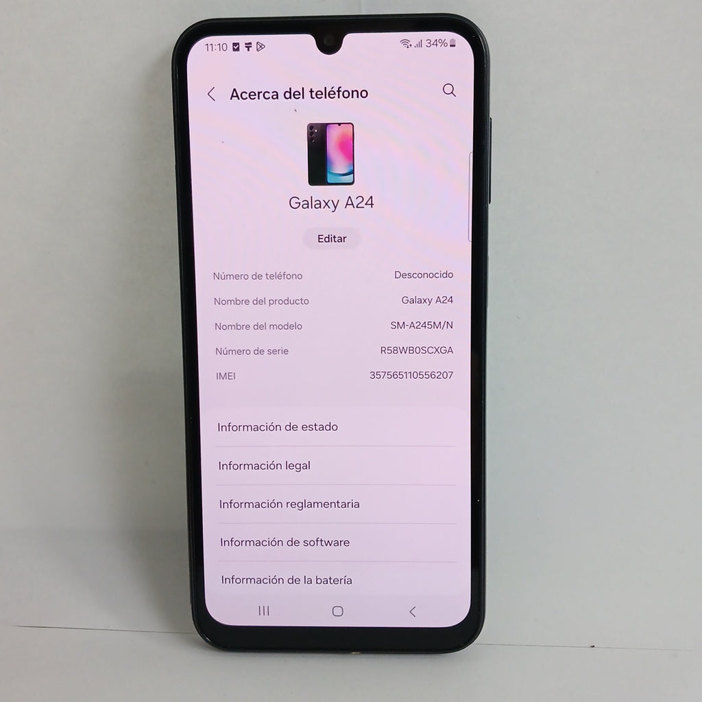 CELULAR SAMSUNG GALAXY A24 SM-A245M/N (2023) 128 GB 4 GB RAM (SEMINUEVO)
