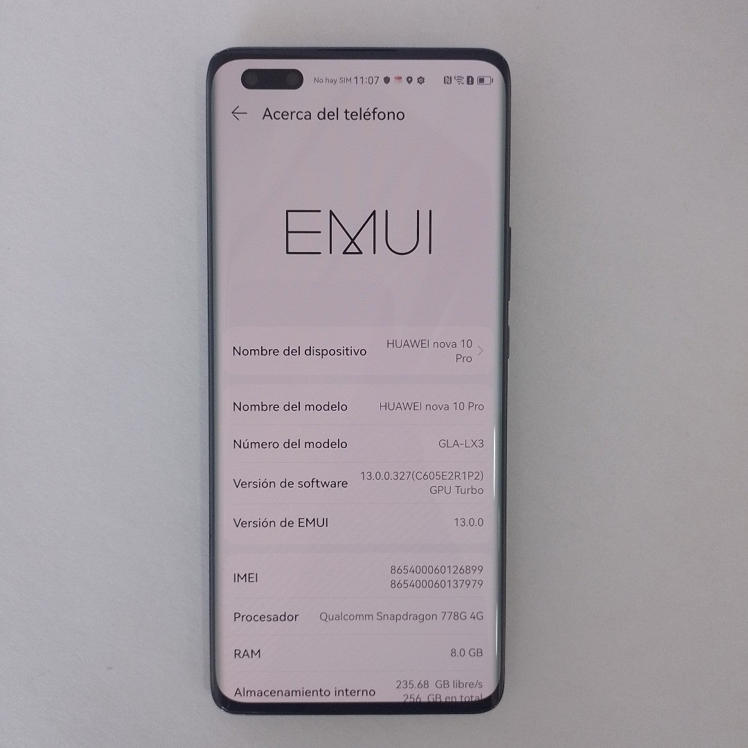 CELULAR HUAWEI NOVA 10 PRO GLA-LX3 256 GB 8 GB RAM (SEMINUEVO)