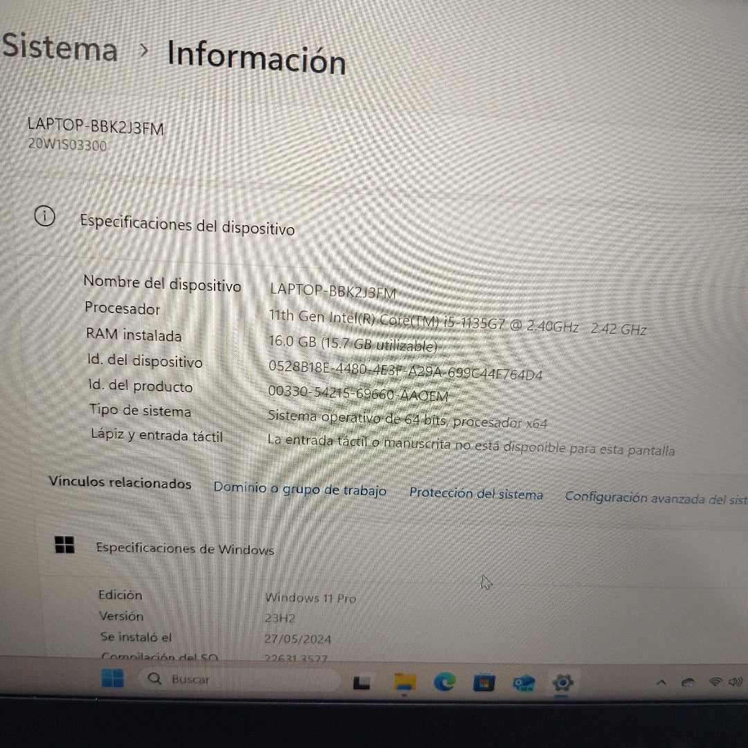 LAPTOP LENOVO THINKPAD T14 GEN 2 (2022) 512 GB SSD 16 GB RAM (SEMINUEVO)