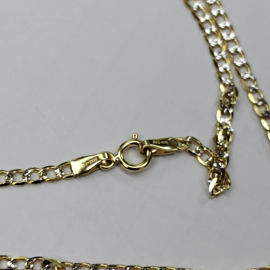 CADENAS BARBADA DIAMANTADA ORO 14K 4.4 (NUEVO)