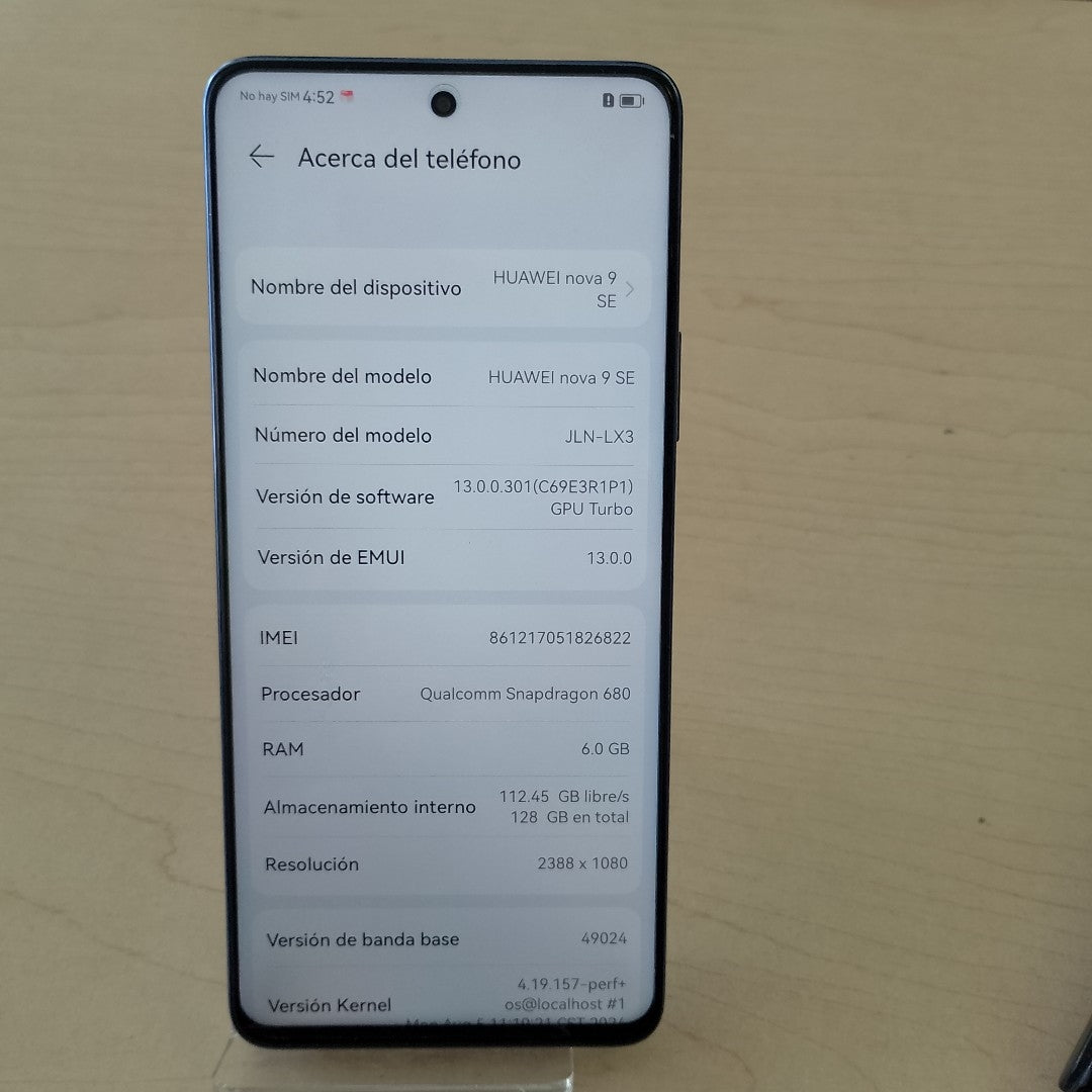 CELULAR HUAWEI NOVA 9 SE JLN-LX3 128 GB 6 GB RAM