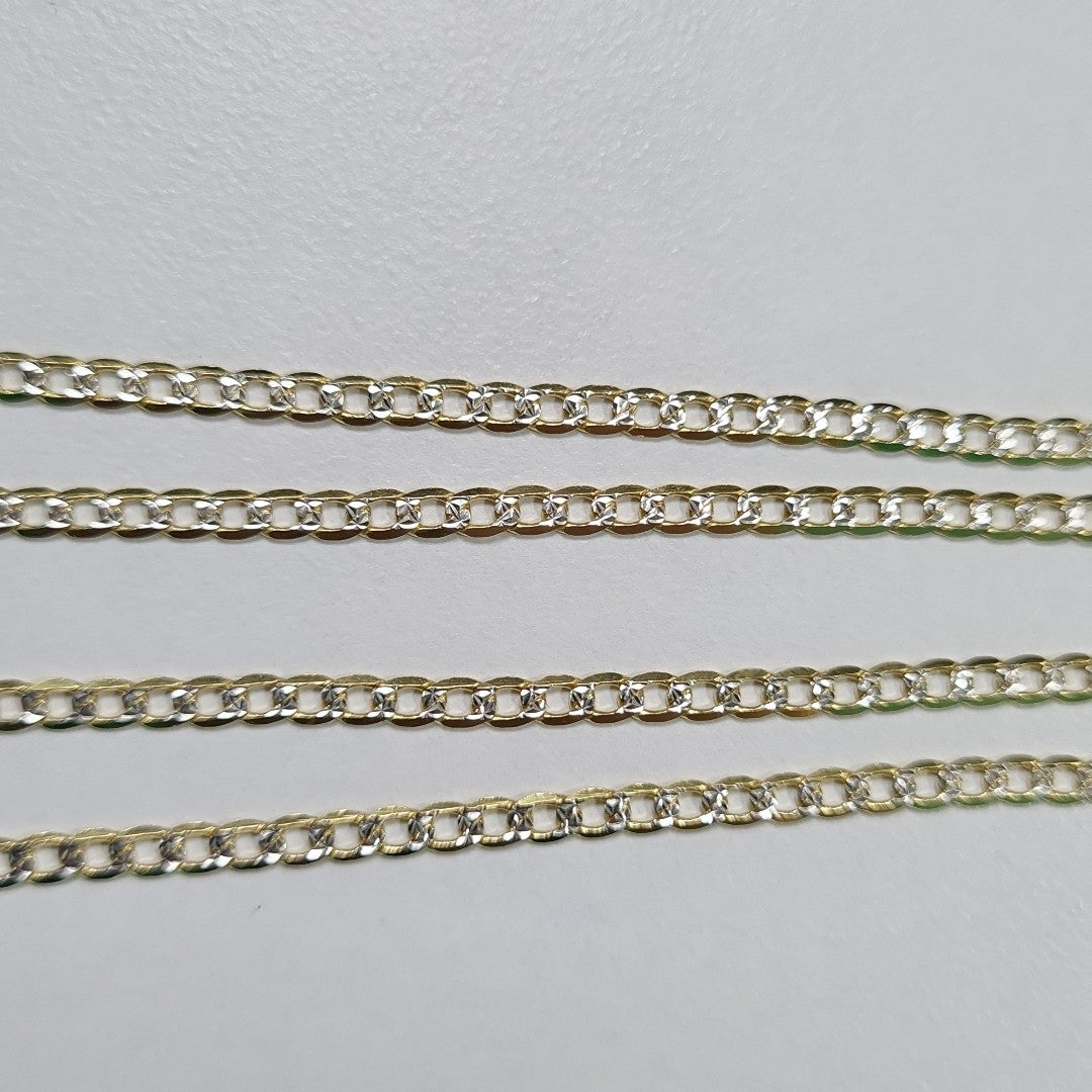 CADENAS BARBADA DIAMANTADA ORO 14K 4.7 (NUEVO)