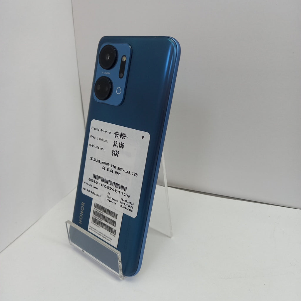 CELULAR HONOR X7A RKY-LX3 128 GB 6 GB RAM (SEMINUEVO)