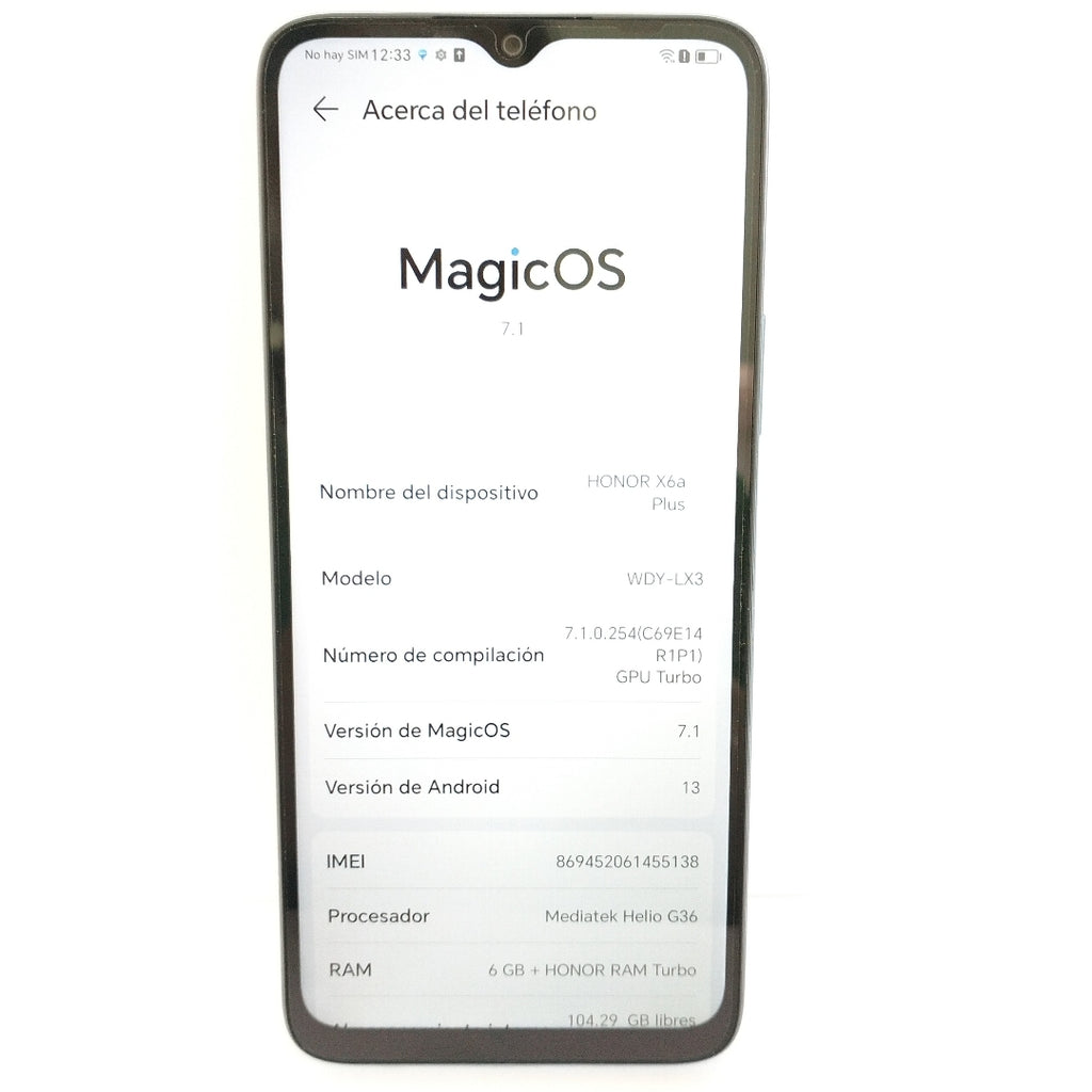 CELULAR HONOR X6A WDY-LX3 (2023) 128 GB 6 GB RAM (SEMINUEVO)