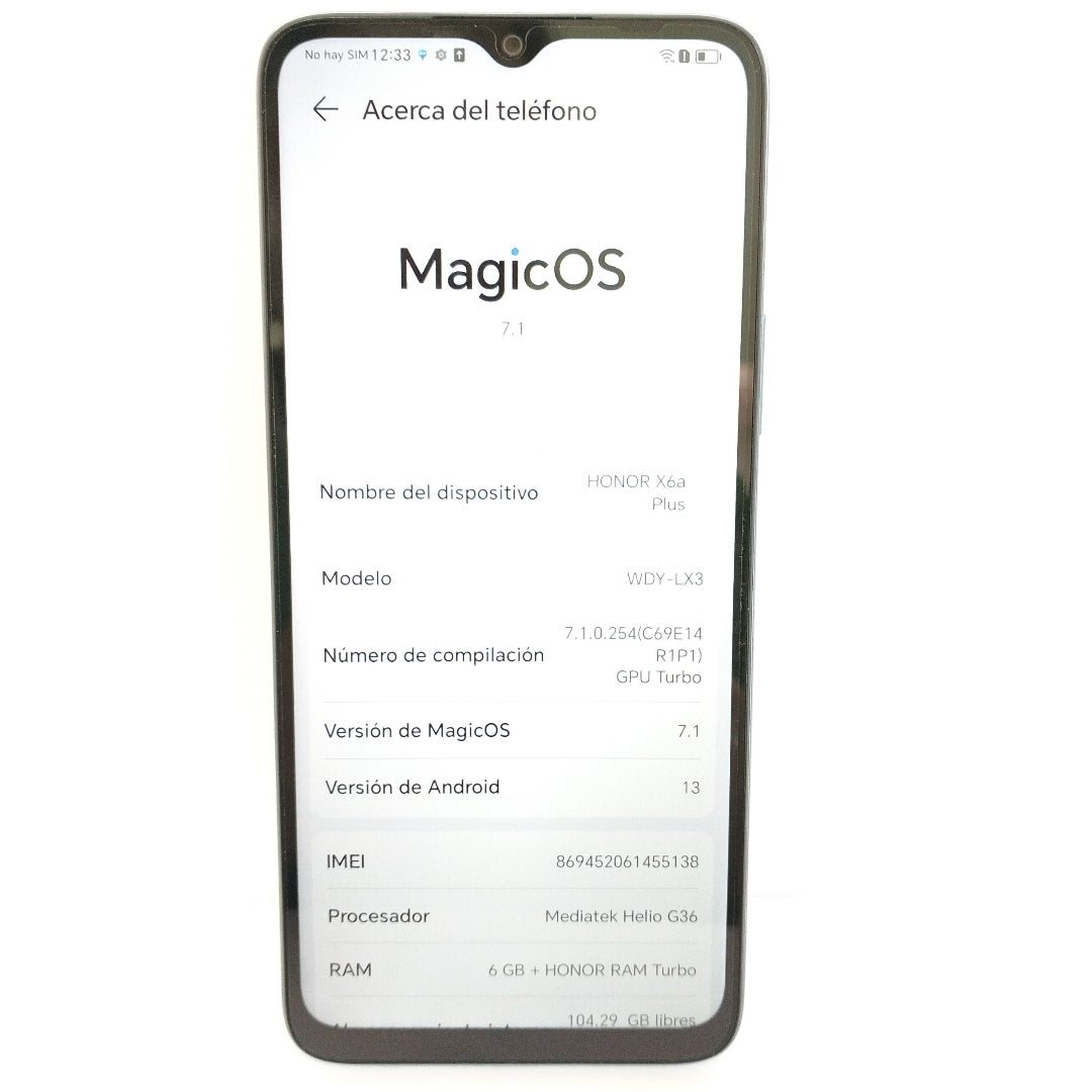 CELULAR HONOR X6A WDY-LX3 (2023) 128 GB 6 GB RAM (SEMINUEVO)