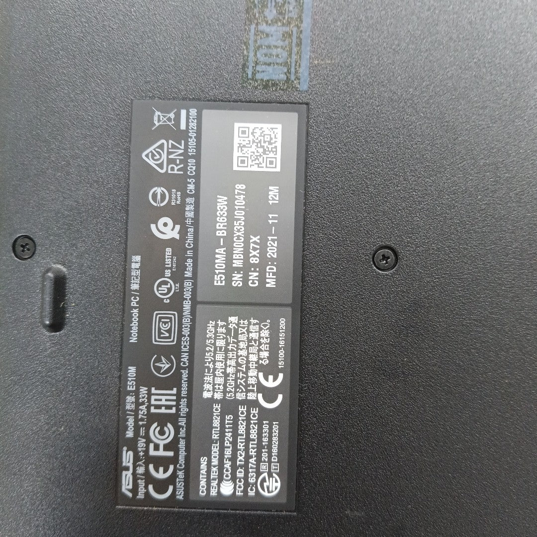 LAPTOP ASUS E510MA-BR633W (2022) 128 GB SSD 4 GB RAM (SEMINUEVO)