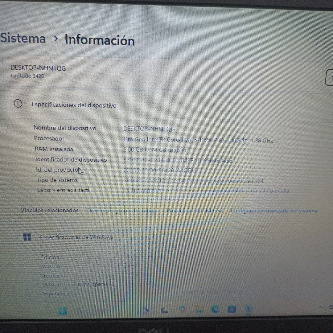 LAPTOP DELL LATITUDE 3420 (2022) 512 GB SSD 8 GB RAM (SEMINUEVO)