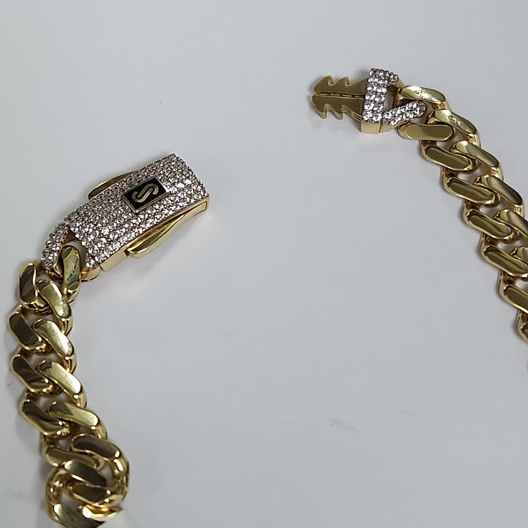 PULSERA CABALLERO MONACO ORO 10K 9.6 (NUEVO)
