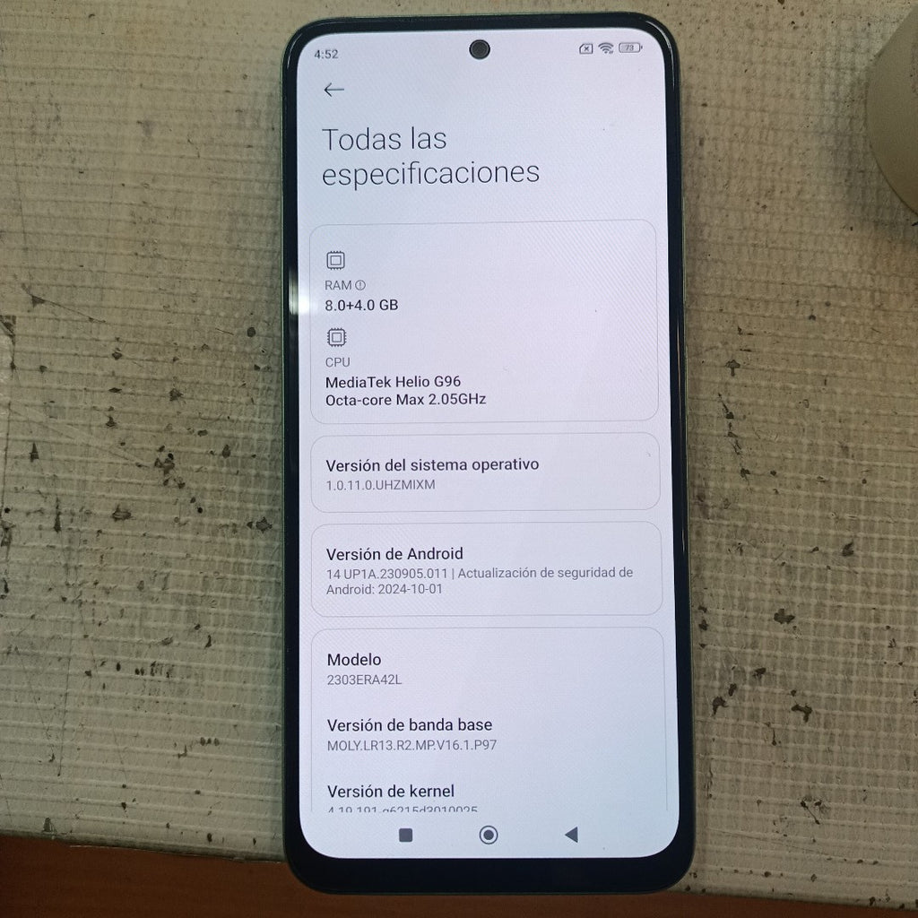 CELULAR XIAOMI REDMI NOTE 12S 2303ERA42L (2023) 256 GB 8 GB RAM