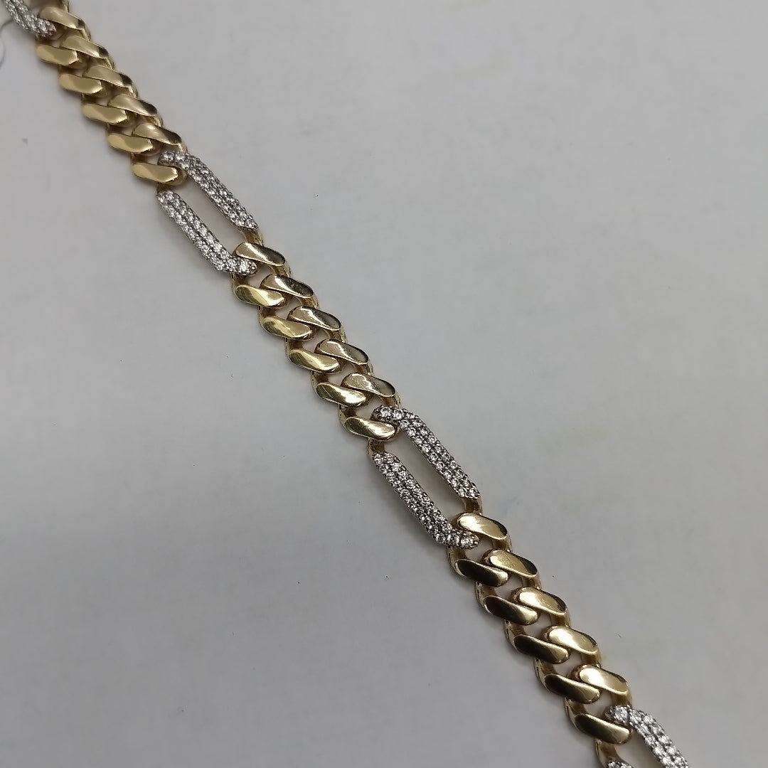 PULSERA CABALLERO MONACO ORO 14K 8 (NUEVO)