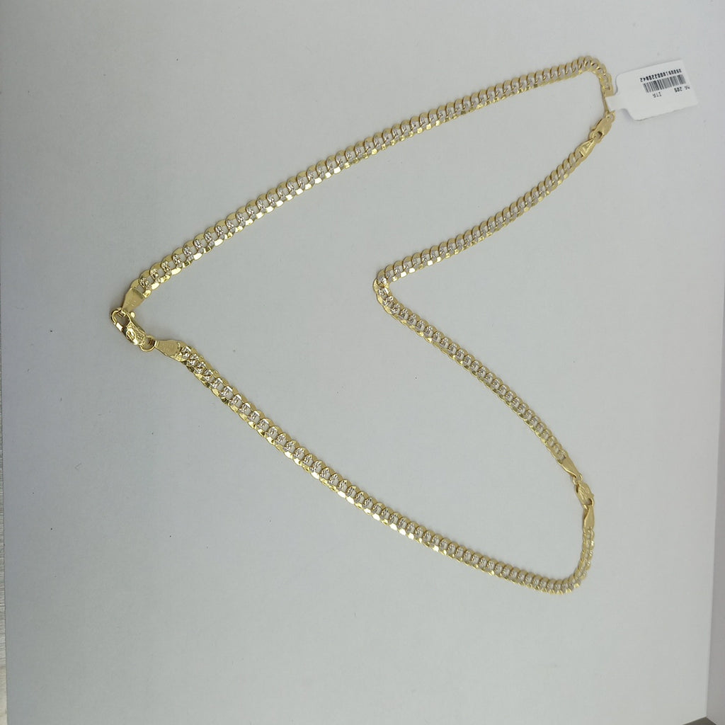 CADENAS BARBADA DIAMANTADA ORO 14K 11.5 (NUEVO)