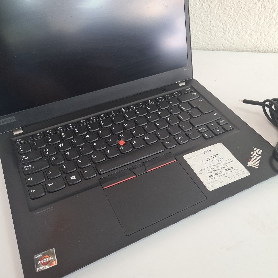 LAPTOP LENOVO THINKPAD T14S GEN 1 (2022) 256 GB SSD 16 GB RAM (SEMINUEVO)