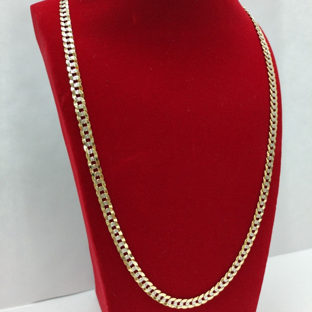CADENAS BARBADA DIAMANTADA ORO 14K 17 (NUEVO)