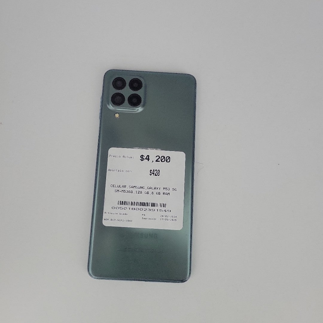 CELULAR SAMSUNG GALAXY M53 5G SM-M536B 128 GB 8 GB RAM (SEMINUEVO)