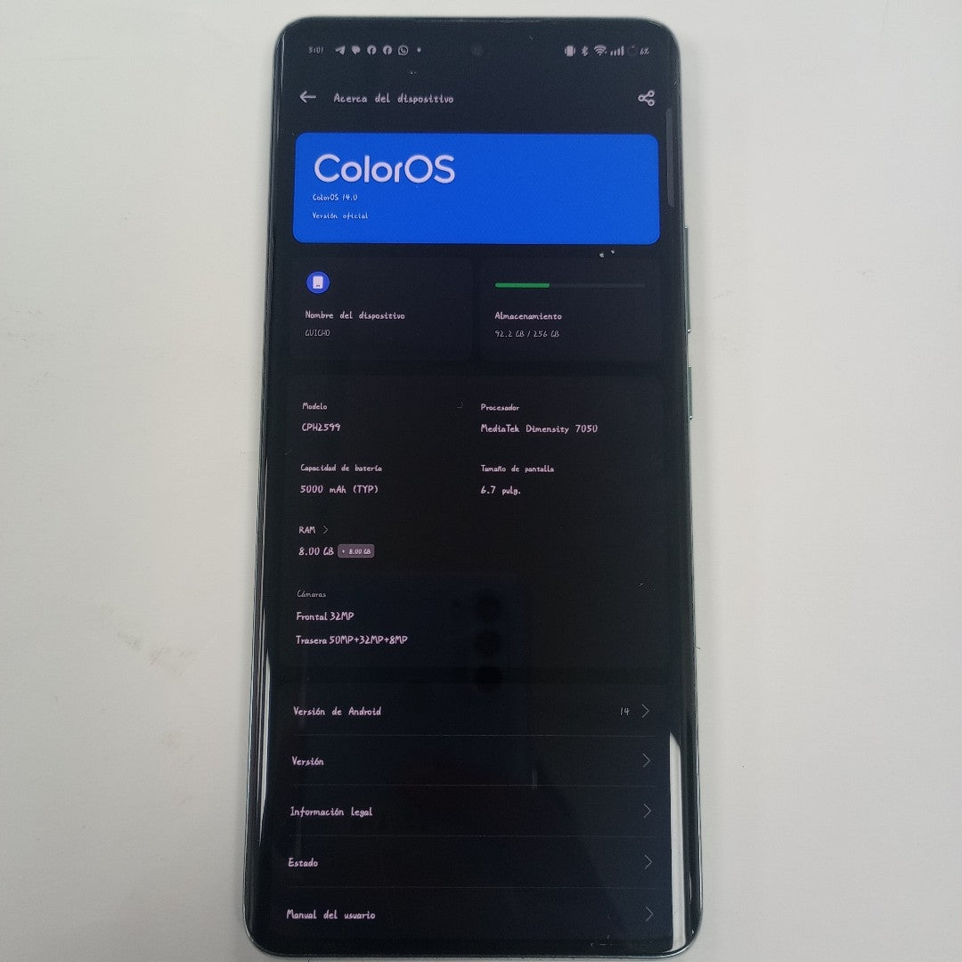 CELULAR OPPO  RENO11 5G CPH2599 (2024) 256 GB 8 GB RAM (SEMINUEVO)