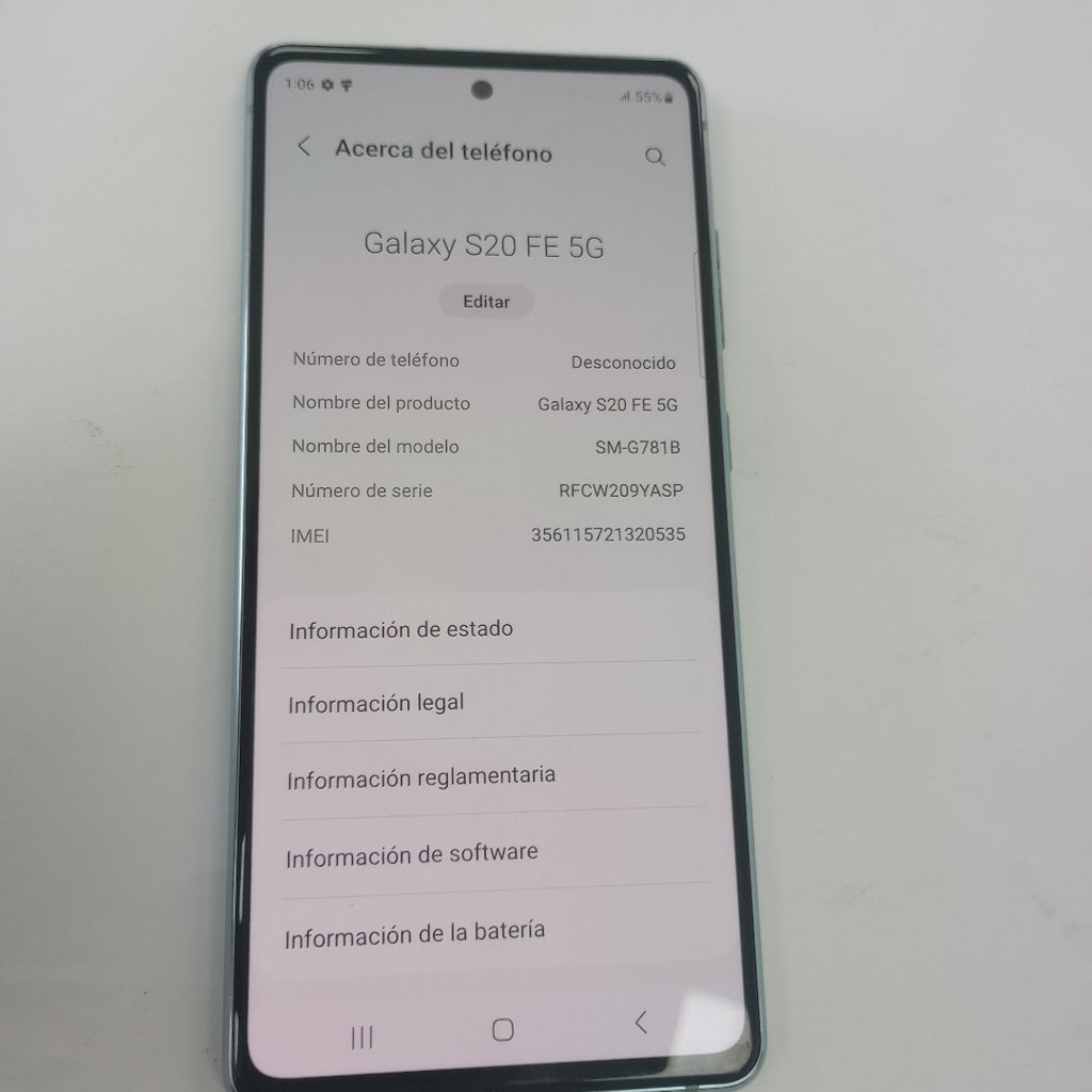 CELULAR SAMSUNG GALAXY S20 FE 5G SM-G781B 128 GB 6 GB RAM
