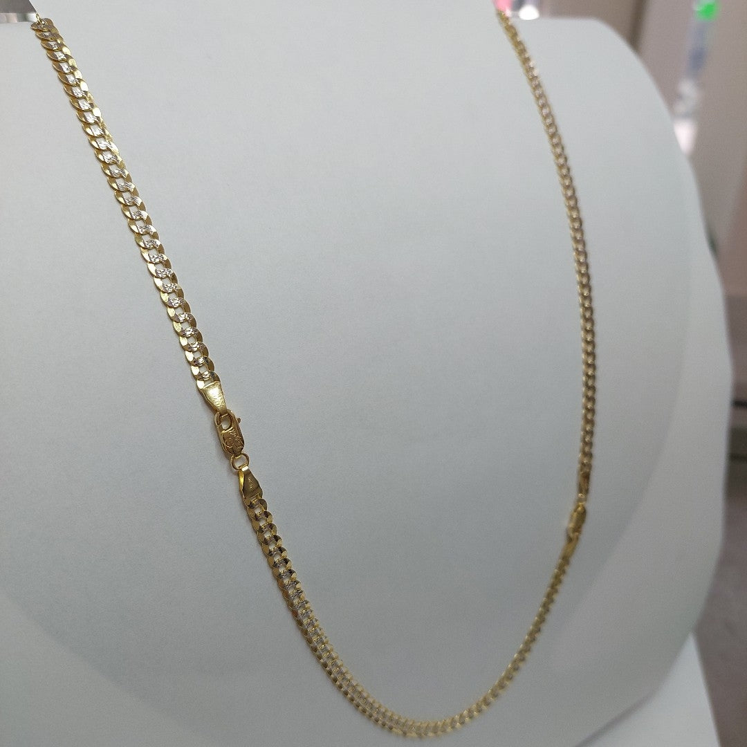 CADENAS BARBADA DIAMANTADA ORO 14K 11.5 (NUEVO)