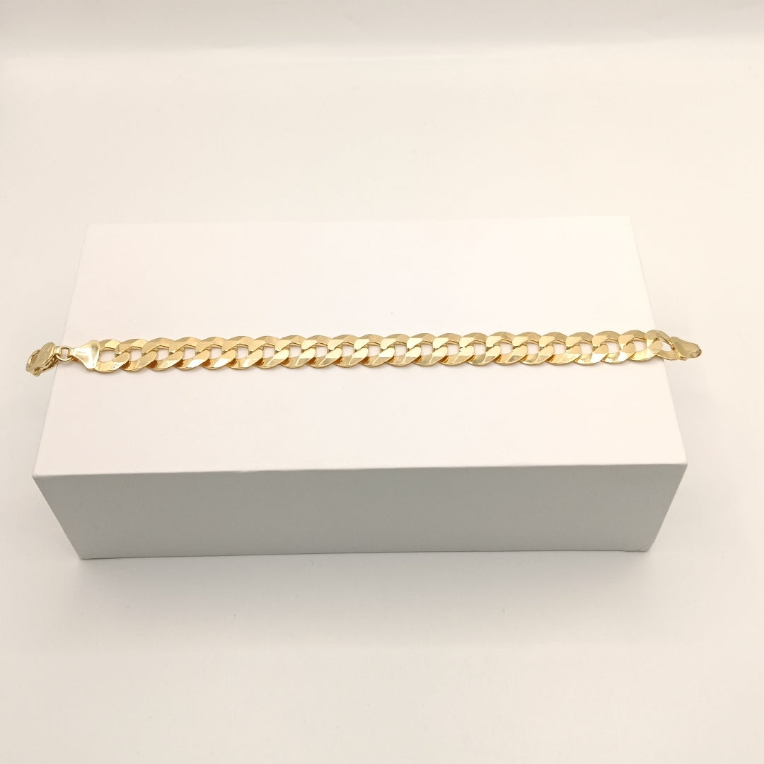 PULSERAS CABALLERO BARBADA AMARILLA ORO 14K 29.6 (NUEVO)