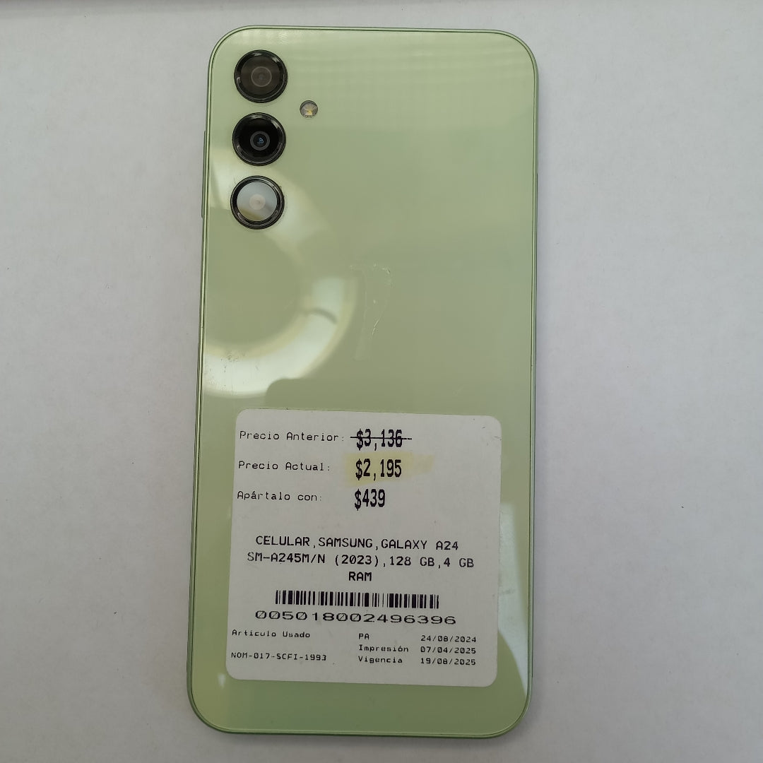 CELULAR SAMSUNG GALAXY A24 SM-A245M/N (2023) 128 GB 4 GB RAM (SEMINUEVO)